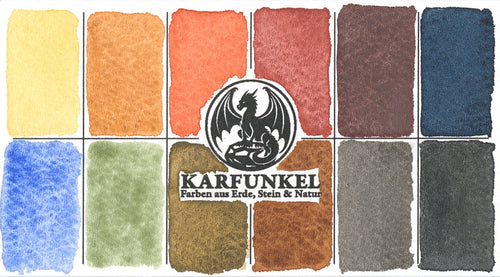 Aquarellkasten Basis – 12 Farben, halbe Näpfchen